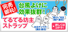 晴天祈願のお守り「てるてる坊主ストラップ」